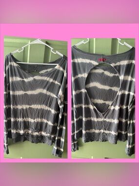 Hard Tail Long Sleeve Open Back Top tie dye medium